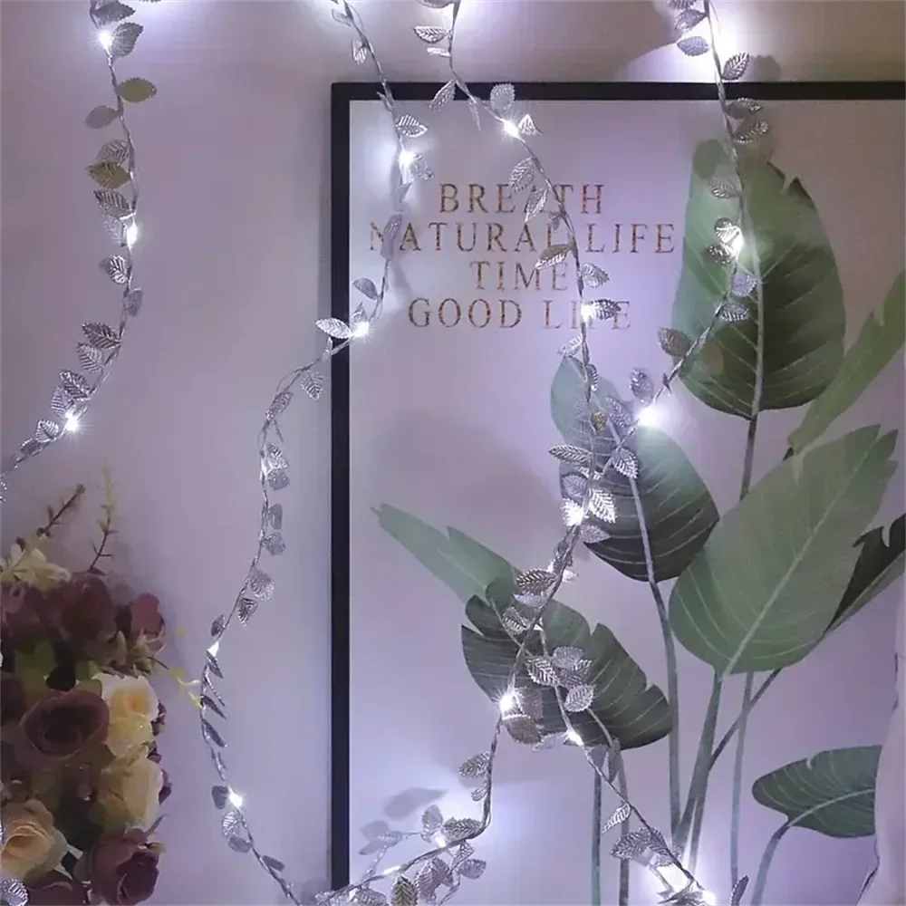 Golden Silver Leaf Fairy Lights for Events