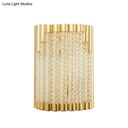 DecorBites™ DecorBites™ Golden Tube Wall Sconce with Crystal Shade - Retro 2-Light Fixture