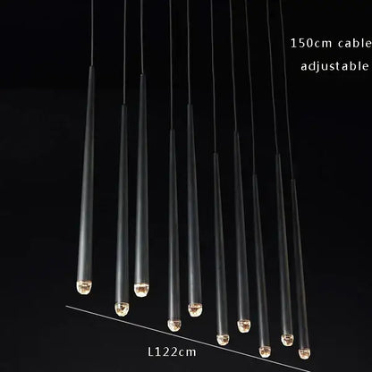 Modern black glass pendant lights with warm led bulbs in golden water drop ceiling crystal water drop chandelier decorbites