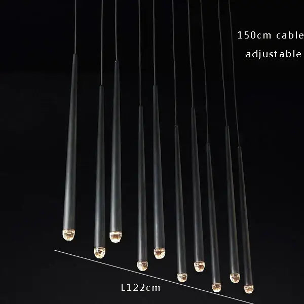 Modern black glass pendant lights with warm led bulbs in golden water drop ceiling crystal water drop chandelier decorbites