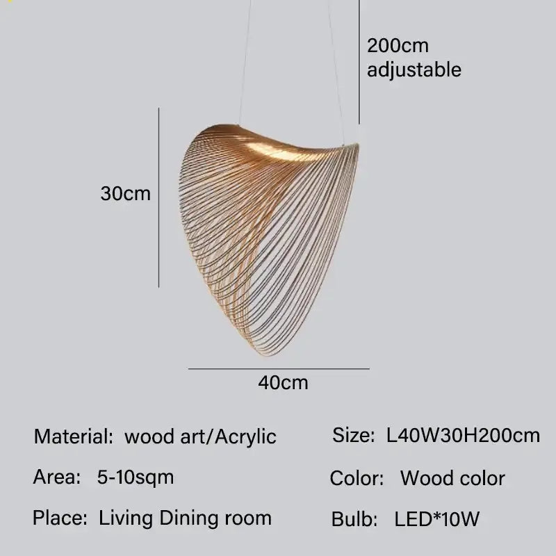 Golden wire mesh bamboo pendant light chandelier with warm golden hue and intricate wood and acrylic wireframe decorbites bamboo pendant