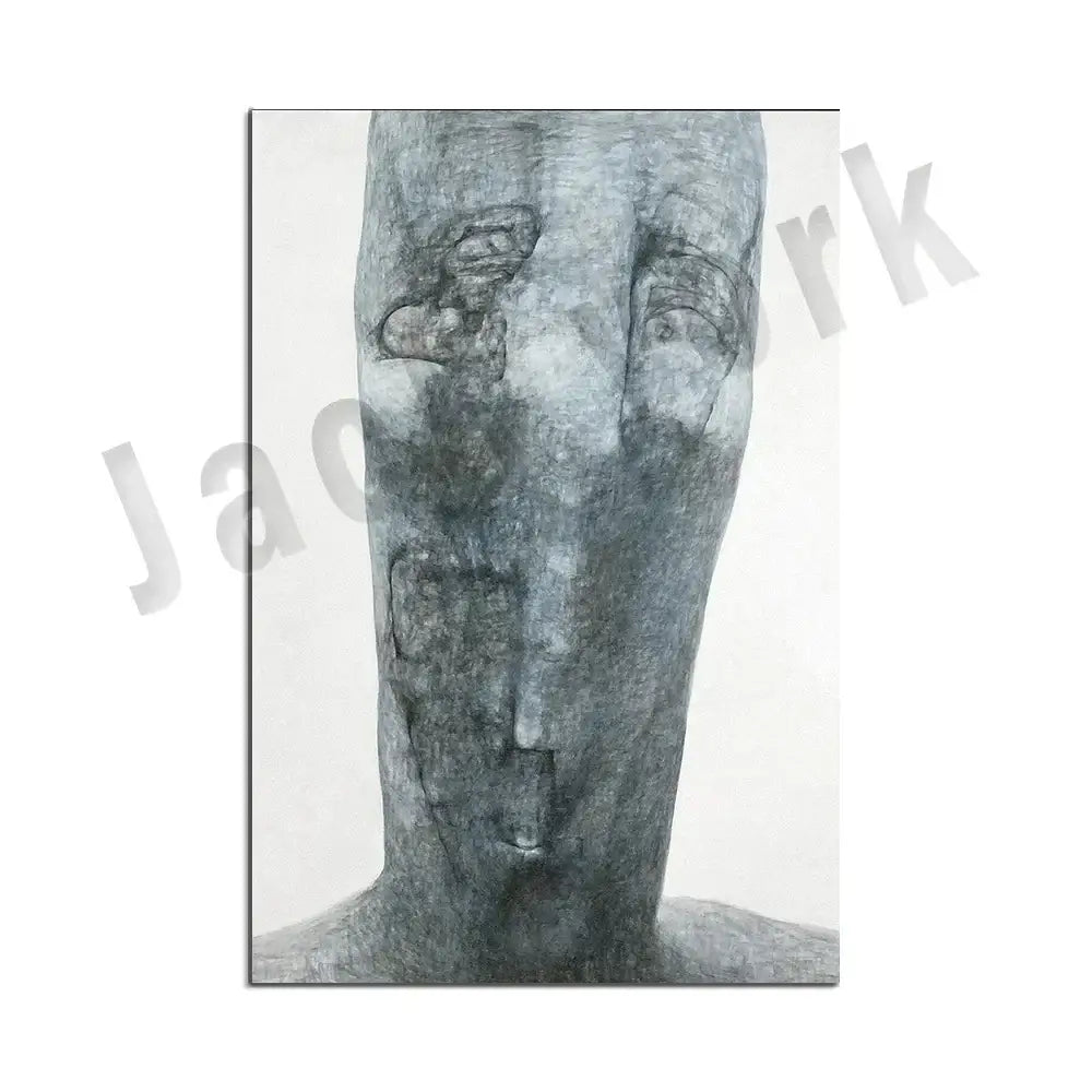 Abstract charcoal surreal art canvas print of a face on canvas for gothic living room decorbites beksinski surreal wall decor