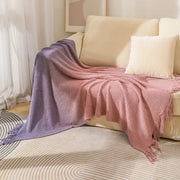 A soft decorbites gradient pineapple knit blanket with textured weave and tassels perfect for bedroom decor