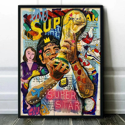 Graffiti Basketball Celebrities Wall Art Print - 7 / 50x75cm No Framed - Posters