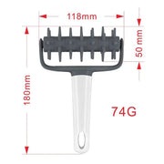 Gray and white silicone dough roller pastry with handle by decorbites for baking and food preparation