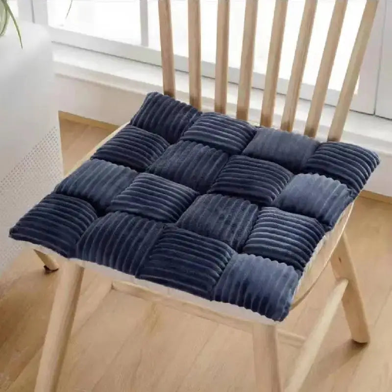 Navy blue corduroy quilted chair pad by decorbites corduroy cushion ideal for dining room seating comfort