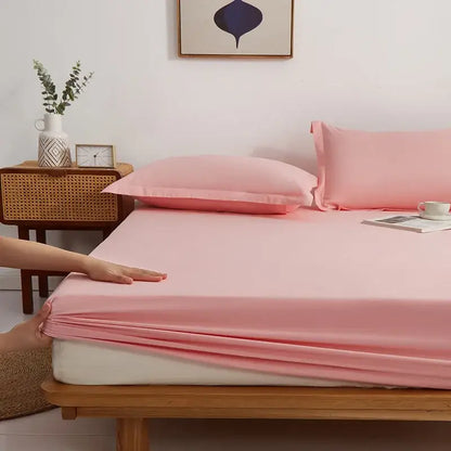 Pink decorbites cotton fitted sheet with smooth stretchy fabric from a gray decorbites cotton sheet set for bedroom bedding