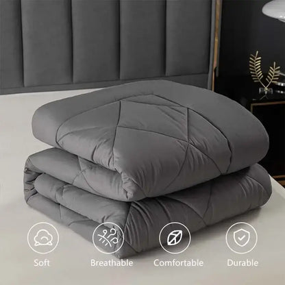 Stacked gray diamond-stitched quilt in decorbites king size quilt set for elegant bedroom bedding decor