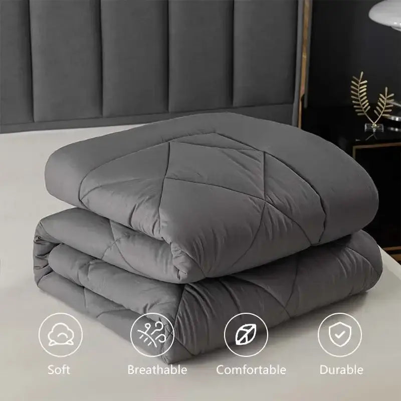 Stacked gray diamond-stitched quilt in decorbites king size quilt set for elegant bedroom bedding decor