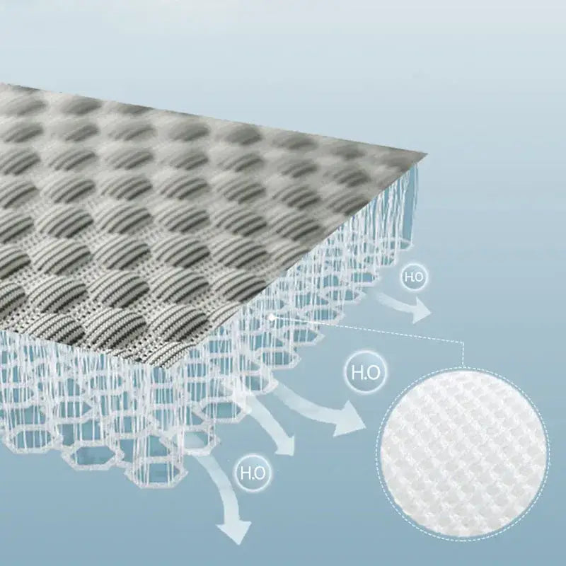 Gray textured fabric with honeycomb pattern for moisture-wicking on decorbites ice rayon cooling pillow cervical support
