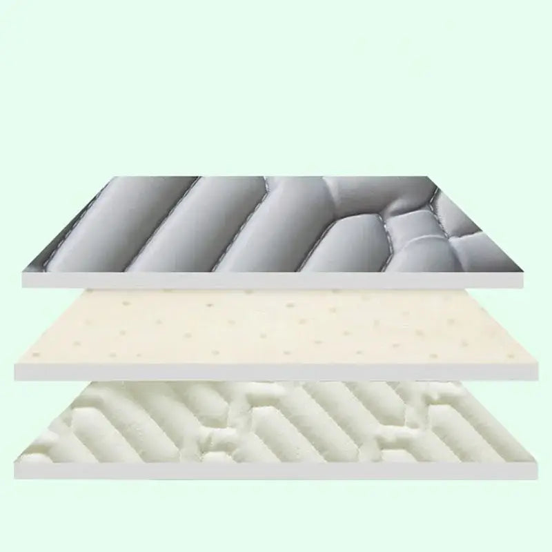 Three-layered gray quilted decorbites cooling latex summer mat set with perforated foam for bedroom bed pad comfort