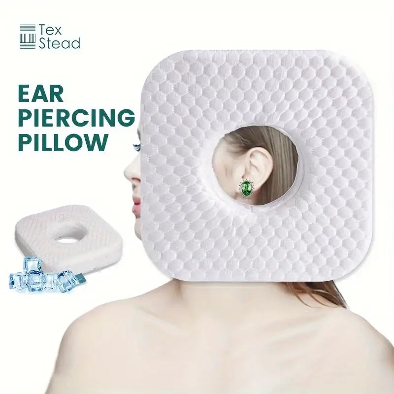 White hexagonal textured comfort ear guard pillow by tex stead designed for cnh relief and decorbites comfort ear use
