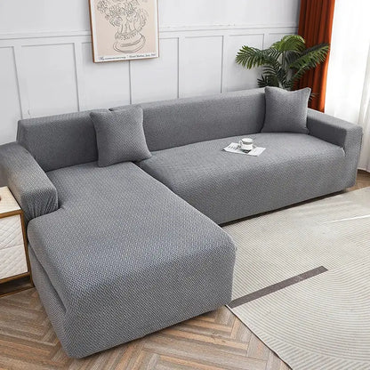 Gray textured jacquard sofa cover with herringbone pattern and pillows for living room decorbites jacquard sofa cover