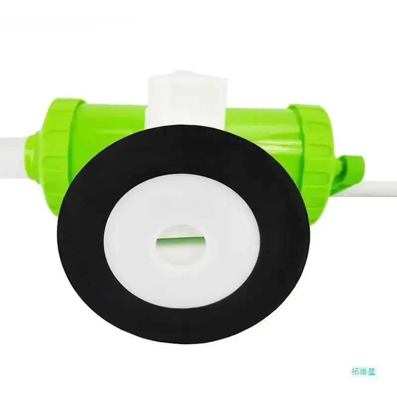 Green and white 2lbs plastic sausage maker with funnel tubes featuring bright green pump and black rubber gasket