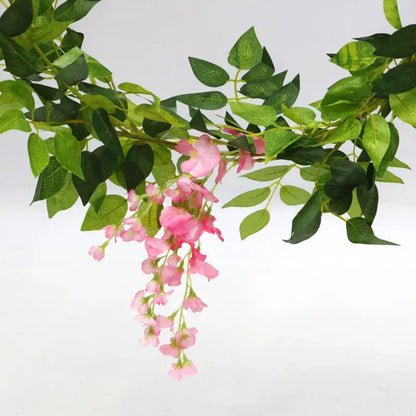 Green and white artificial flowers garden wedding arch decor featuring delicate decorbites artificial pink wisteria vine
