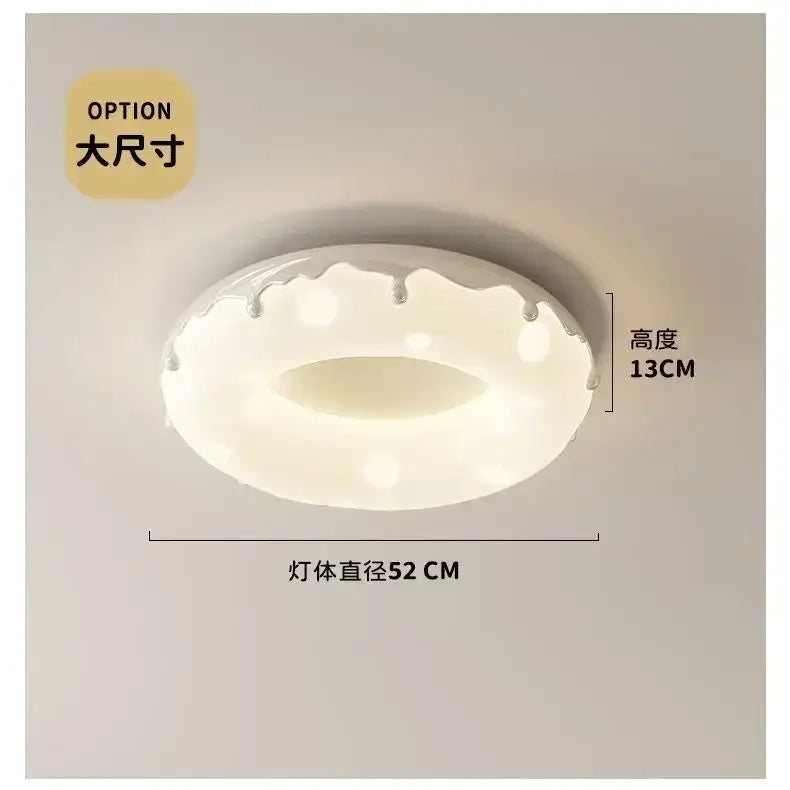 White doughnut ceiling light with glossy finish and silver accents decorbites doughnut ceiling light for bedroom eye protection