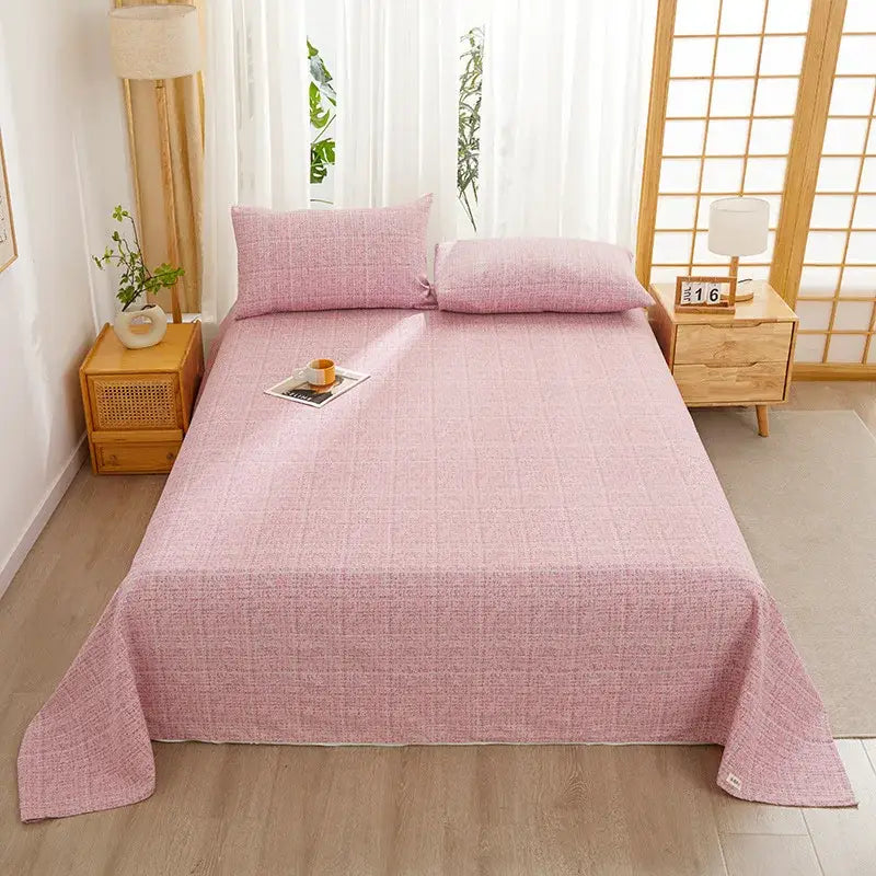 Pink textured bedspread with subtle woven pattern complements green and white panda cartoon printed cotton bedspread decorbites cartoon printed bedroom decor