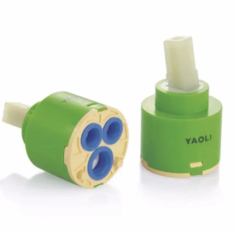Green yaoli ceramic cartridge with blue seals and beige components for kitchen faucet mixer with 3-year warranty ceramic cartridge