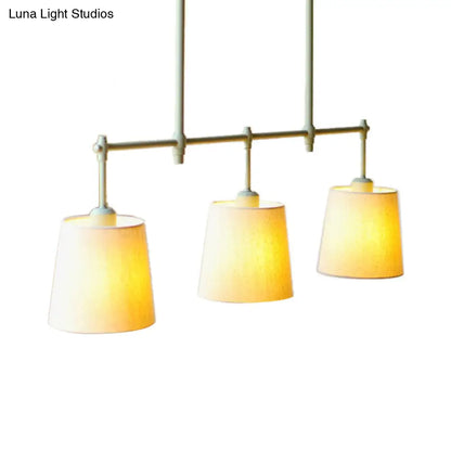 مصباح معلق من القماش الأخضر من DecorBites™ - وحدة إضاءة تقليدية بثلاثة مصابيح لإضاءة جزيرة غرفة الطعام
