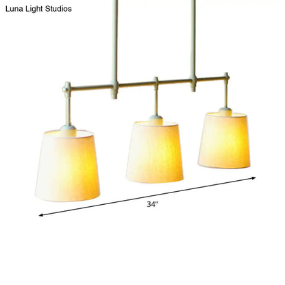 مصباح معلق من القماش الأخضر من DecorBites™ - وحدة إضاءة تقليدية بثلاثة مصابيح لإضاءة جزيرة غرفة الطعام