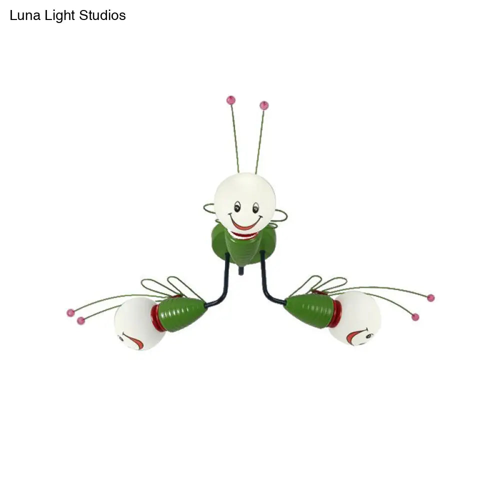 DecorBites™ DecorBites™ Green Bee Metal Semi-Flush Ceiling Lamp for Hallway/Bedroom