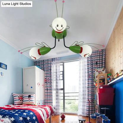 DecorBites™ DecorBites™ Green Bee Metal Semi-Flush Ceiling Lamp for Hallway/Bedroom