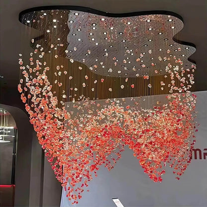 Green Crystal Stone Chandelier for Modern Spaces - Chandelier