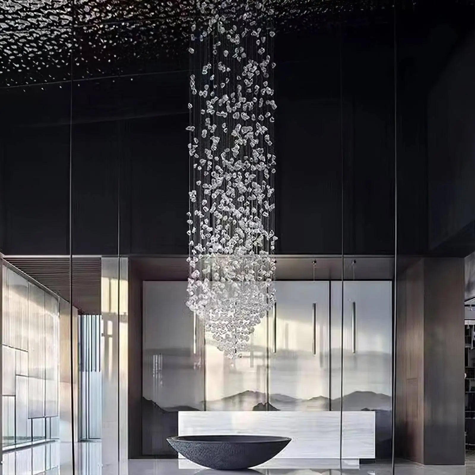 Green Crystal Stone Chandelier for Modern Spaces - Chandelier