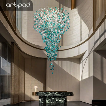 Green Crystal Stone Chandelier for Modern Spaces - custome style / Natural Light - Chandelier