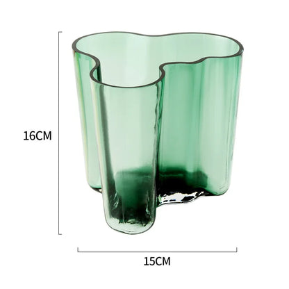 Green Glass Vase for Modern Decor - 1 - Vase
