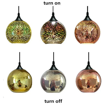 Set of six green and gold mosaic colorful glass ball pendant lights with black fixtures for dining room decorbites colorful glass