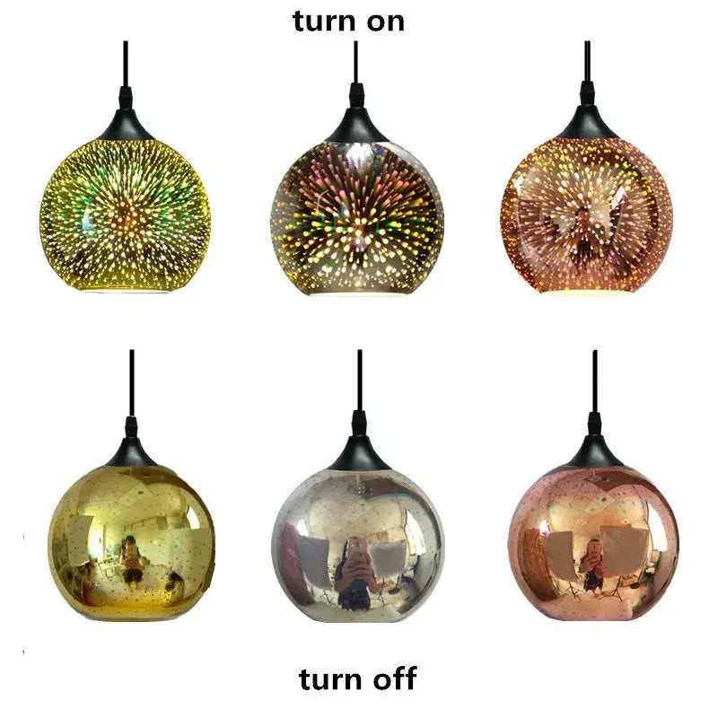 Set of six green and gold mosaic colorful glass ball pendant lights with black fixtures for dining room decorbites colorful glass