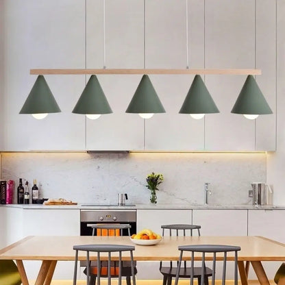 DecorBites™ Green Iron Island Pendant with Nordic Design- 3/5 Head Ceiling Light