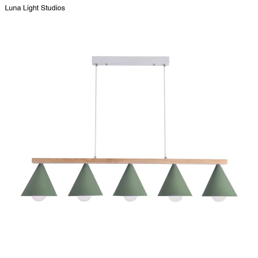 DecorBites™ Green Iron Island Pendant with Nordic Design- 3/5 Head Ceiling Light