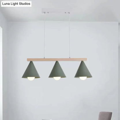 DecorBites™ Green Iron Island Pendant with Nordic Design- 3/5 Head Ceiling Light