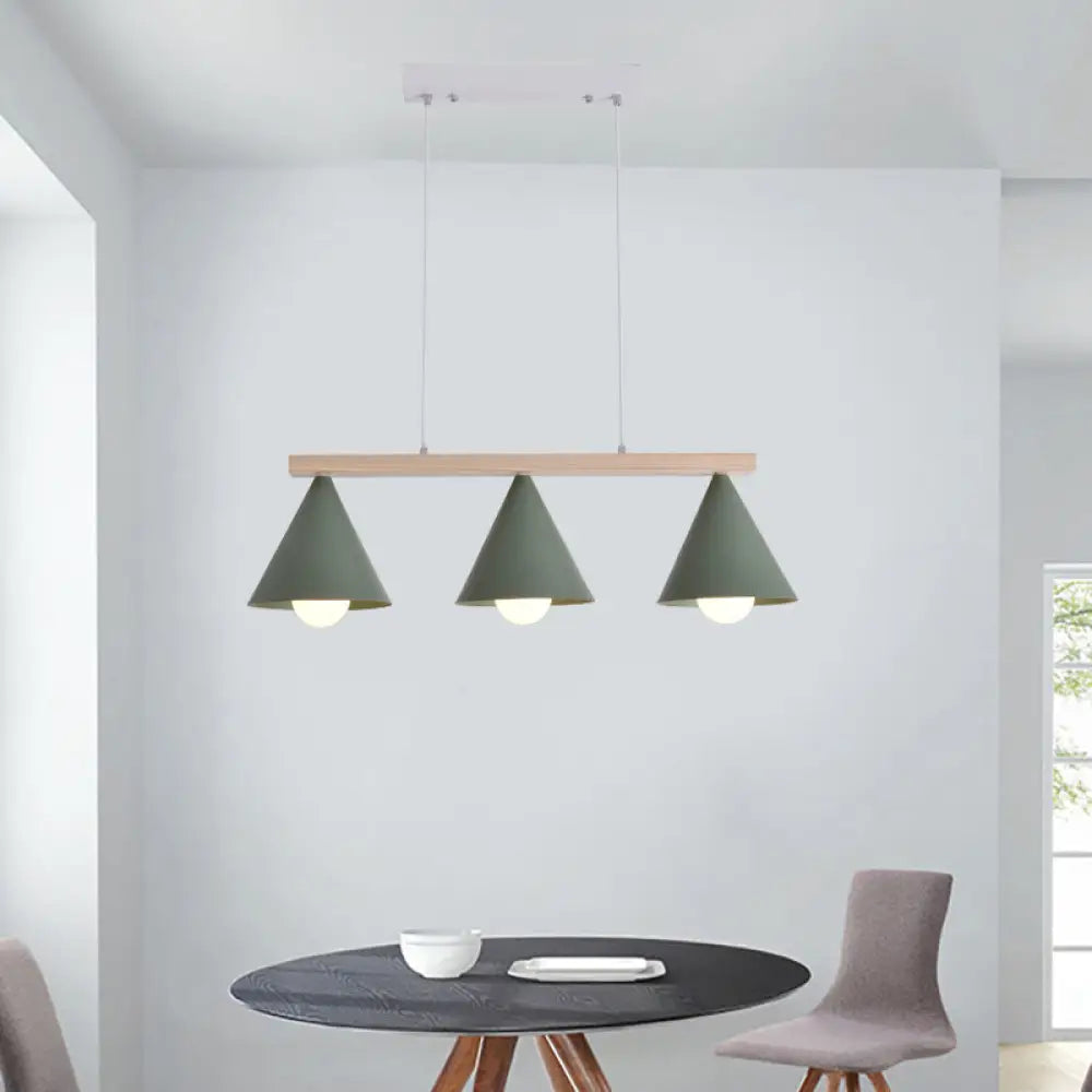 DecorBites™ Green Iron Island Pendant with Nordic Design- 3/5 Head Ceiling Light