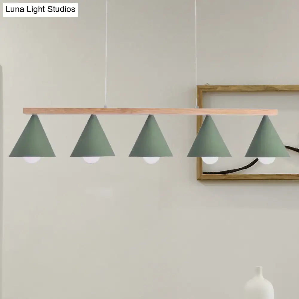 DecorBites™ Green Iron Island Pendant with Nordic Design- 3/5 Head Ceiling Light