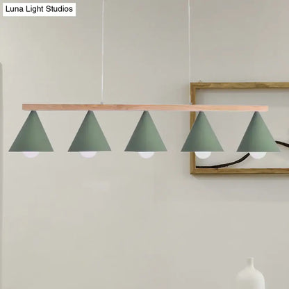 DecorBites™ Green Iron Island Pendant with Nordic Design- 3/5 Head Ceiling Light