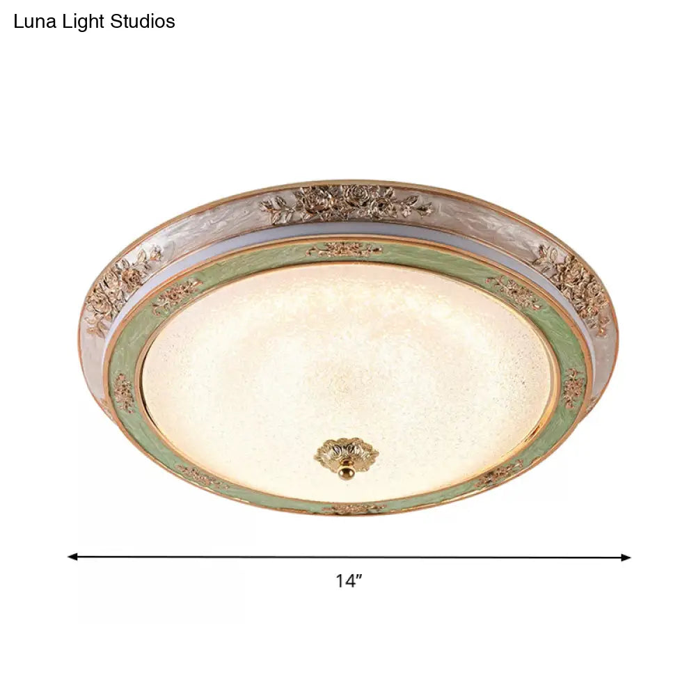 DecorBites™ DecorBites™ Green Seeded Glass Flush Mount LED Lamp in Warm/White Light, Available in 3 Sizes: 14", 16", 19.5