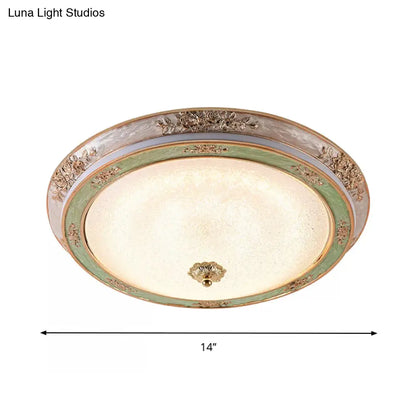 DecorBites™ DecorBites™ Green Seeded Glass Flush Mount LED Lamp in Warm/White Light, Available in 3 Sizes: 14", 16", 19.5