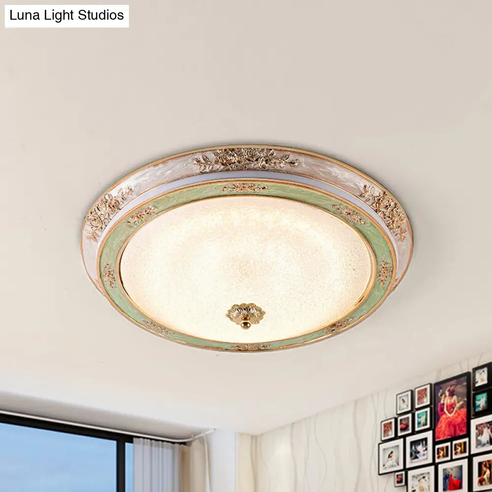 DecorBites™ DecorBites™ Green Seeded Glass Flush Mount LED Lamp in Warm/White Light, Available in 3 Sizes: 14", 16", 19.5