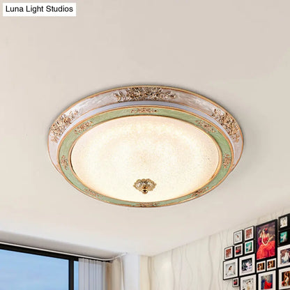 DecorBites™ DecorBites™ Green Seeded Glass Flush Mount LED Lamp in Warm/White Light, Available in 3 Sizes: 14", 16", 19.5