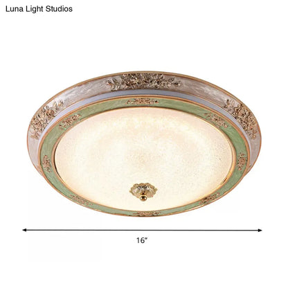 DecorBites™ DecorBites™ Green Seeded Glass Flush Mount LED Lamp in Warm/White Light, Available in 3 Sizes: 14", 16", 19.5