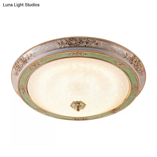 DecorBites™ DecorBites™ Green Seeded Glass Flush Mount LED Lamp in Warm/White Light, Available in 3 Sizes: 14", 16", 19.5