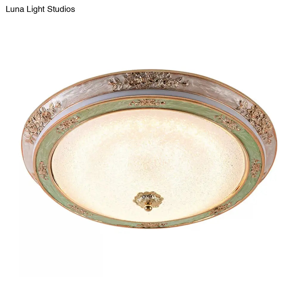 DecorBites™ DecorBites™ Green Seeded Glass Flush Mount LED Lamp in Warm/White Light, Available in 3 Sizes: 14", 16", 19.5