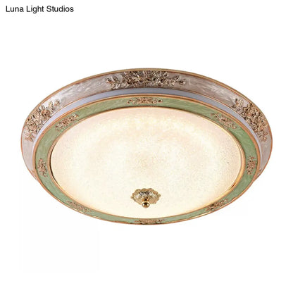 DecorBites™ DecorBites™ Green Seeded Glass Flush Mount LED Lamp in Warm/White Light, Available in 3 Sizes: 14", 16", 19.5