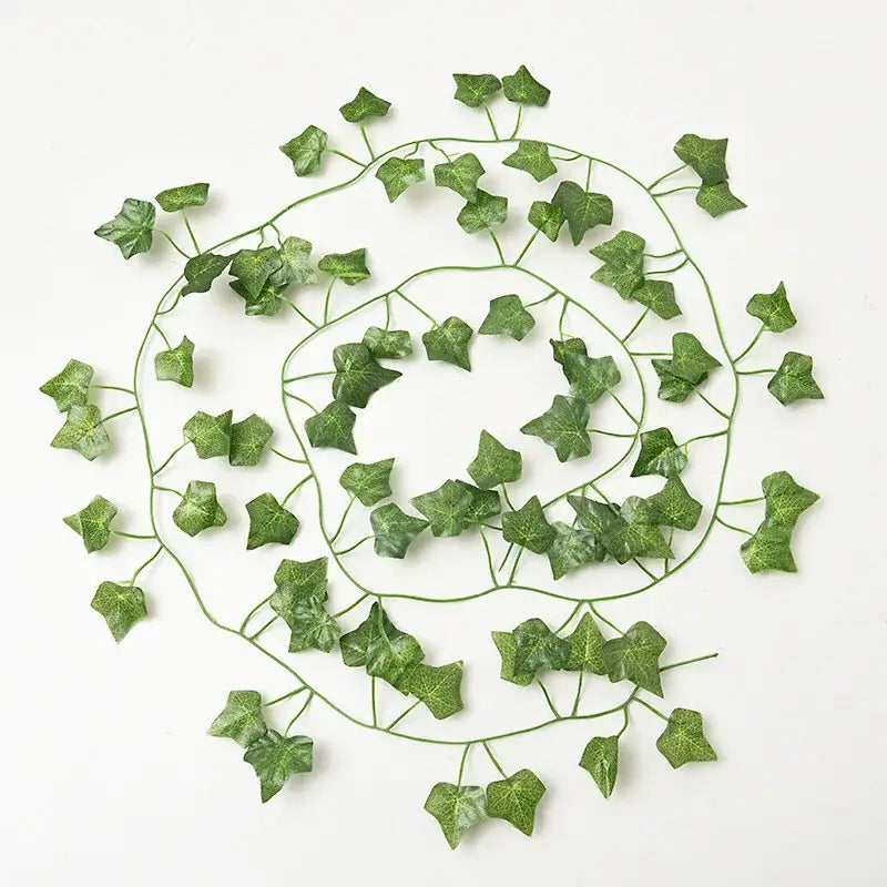 Green silk artificial ivy hanging garland with realistic leaf texture and slender stems for garden decorbites green silk decor