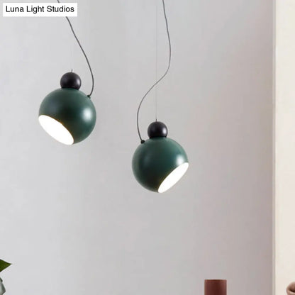 Green/White Nordic Dome Pendant Lamp for Stylish Living Room Ceiling Lighting