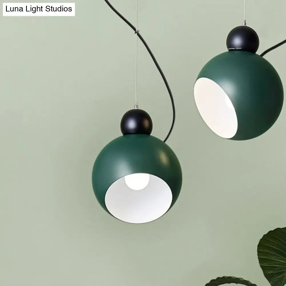 Green/White Nordic Dome Pendant Lamp for Stylish Living Room Ceiling Lighting