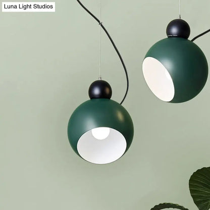 Green/White Nordic Dome Pendant Lamp for Stylish Living Room Ceiling Lighting